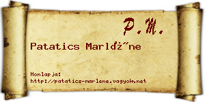 Patatics Marléne névjegykártya